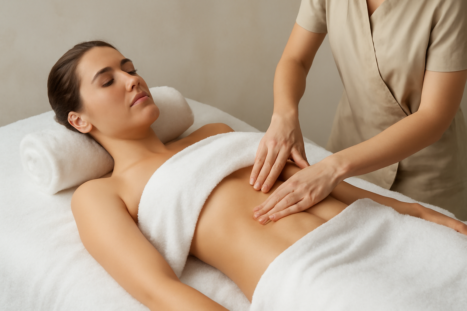 Abdômen com resultado de Drenagem MAPE